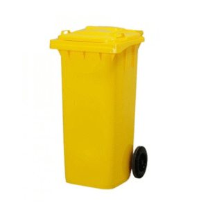 TEKERLEKLİ ÇÖP KONTEYNERİ 120 LT SARI