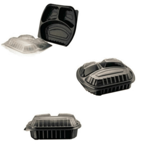 3 BÖLMELİ GIDA KABI KAP/KAPAK SİYAH