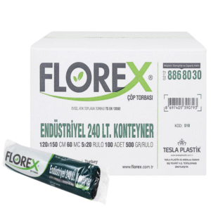 FLOREX 120CM X 150CM ENDÜSTRİYEL 240 LT. KONTEYNER ÇÖP TORBASI