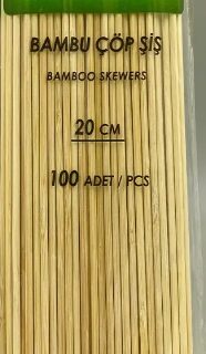 Bambu Çöp Şiş 100 Adet 20 cm