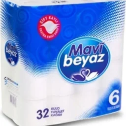 Mavi Beyaz Çift Kat Tuvalet Kağıdı 32'li