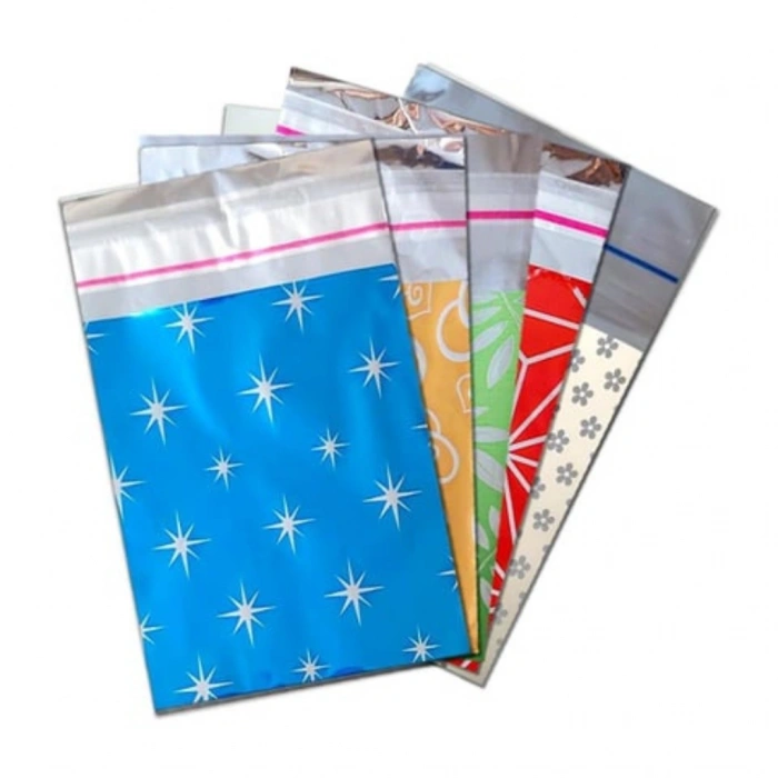 Bantlı Desenli Metalize Poşeti 20*25 cm