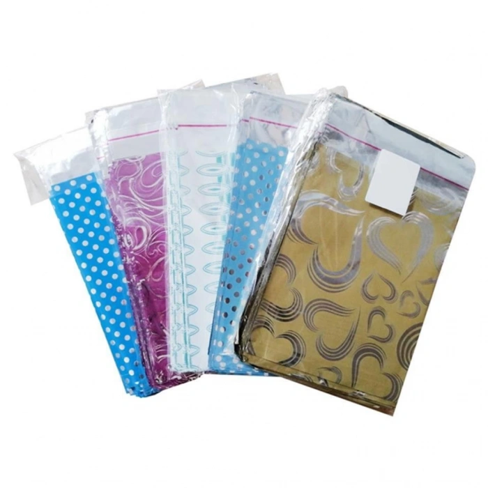 Bantlı Desenli Metalize Poşeti 30*45 cm