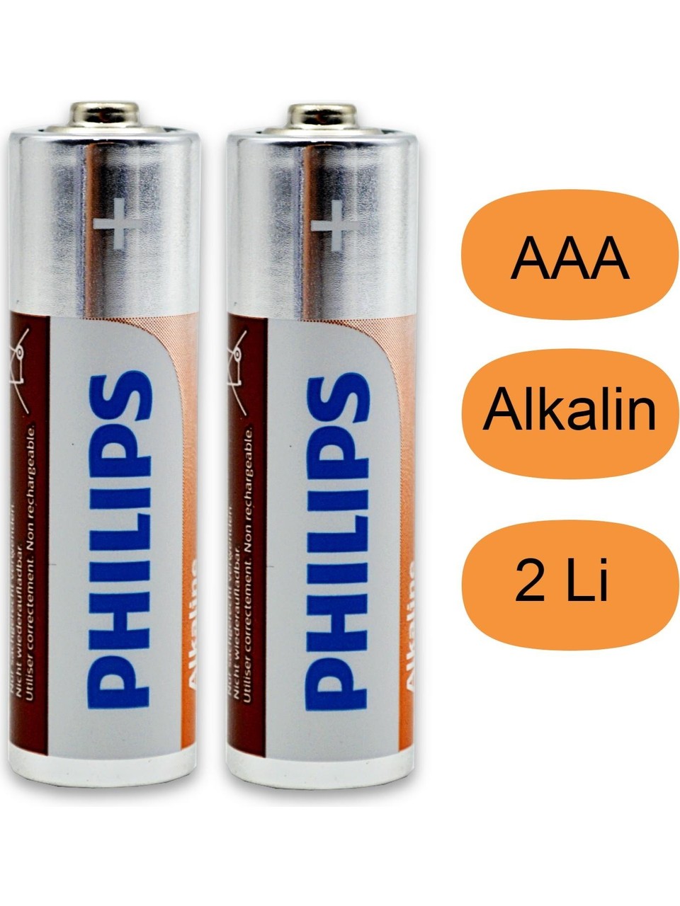 Philips Alkaline AAA Kalın Kalem Pil 2'Li