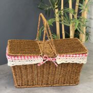 Lüx Çift Kapaklı Kosova Dikdörtgen Piknik Sepeti