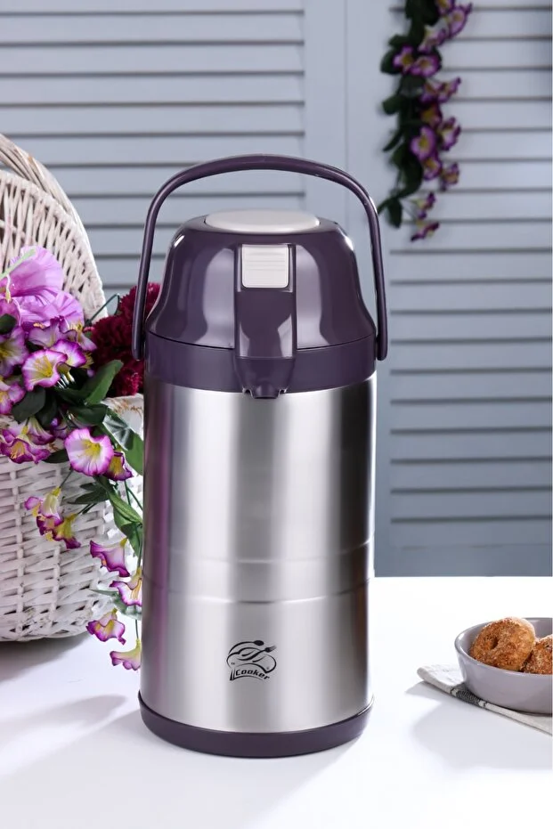 Cooker Pompalı Çelik Termos 3.5 Lt - Görsel 2