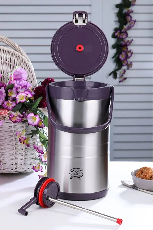 Cooker Pompalı Çelik Termos 3.5 Lt - Görsel 3