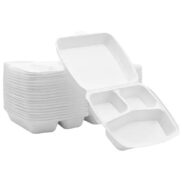 Köpük Tabak 3 Gözlü Kapaklı 100 Adet