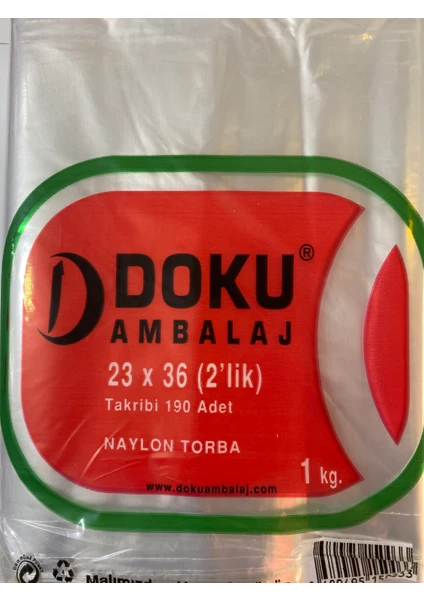 Naylon Bakkaliye Torbası 23x36 cm 2'lik - Görsel 2