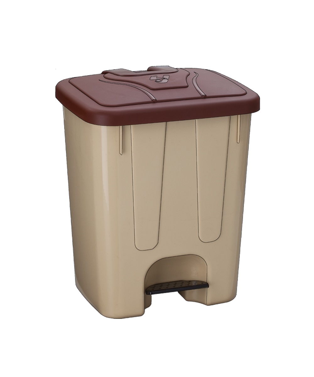 Köşeli Pedallı Çöp Kovası 40 Litre No:4255 (İç Kovasız)