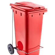Pedallı Çöp Konteyneri 120 Litre Kırmızı No:6507