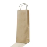 Kraft Burgu Saplı Şişe Çantası 12,5x36x8 cm