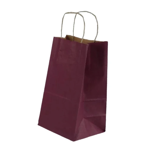 Burgu Saplı Mor Kağıt Çanta 25x31x12 cm - Görsel 2