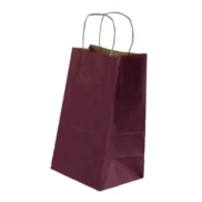 Burgu Saplı Bordo Kağıt Çanta 18x24x9 cm