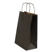 Burgu Saplı Kahverengi Kağıt Çanta 18x24x9 cm