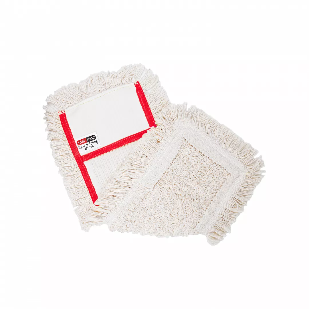 Nemli Mop Yedeği Zincir Dikiş 50 Cm Kırmızı