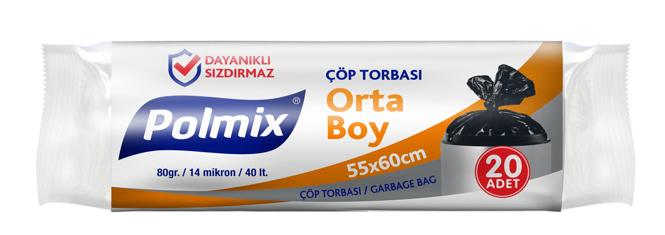 Polmix Standart Orta Boy Çöp Poşeti 55*60 cm