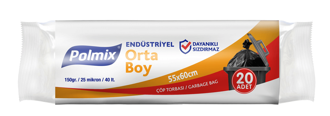 Polmix Endüstriyel Orta Boy Çöp Poşeti 55*60 cm