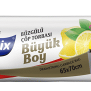 Polmix Extra Güçlü Büzgülü Limon Kokulu Büyük Boy Çöp Poşeti 65*70 cm