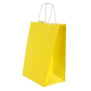 Burgu Saplı Sarı Kağıt Çanta 25x31x12 cm