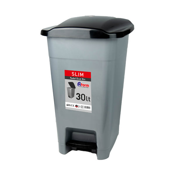 A Form Slim Çöp Kovası Gri 30 Litre