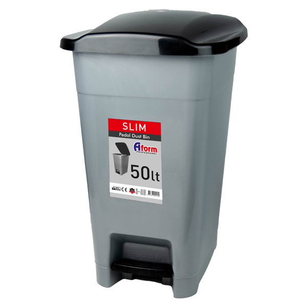 A Form Slim Çöp Kovası Gri 50 Litre