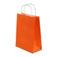 Burgu Saplı Turuncu Kağıt Çanta 32x40x12 cm