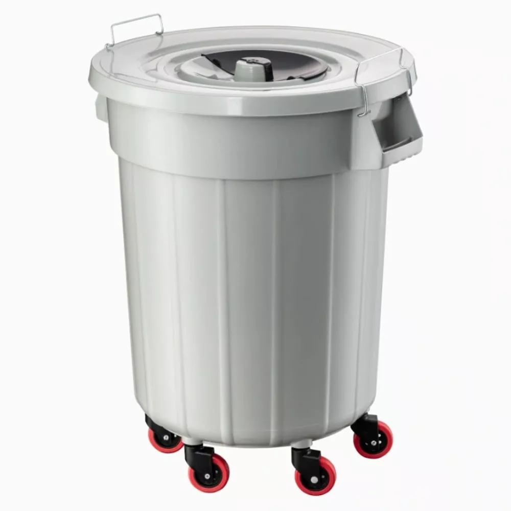 Yuvarlak Kilitli Çöp Kovası Mega 120 Litre