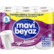 Mavi Beyaz Tuvalet Kağıdı 2 Katlı 12'Li