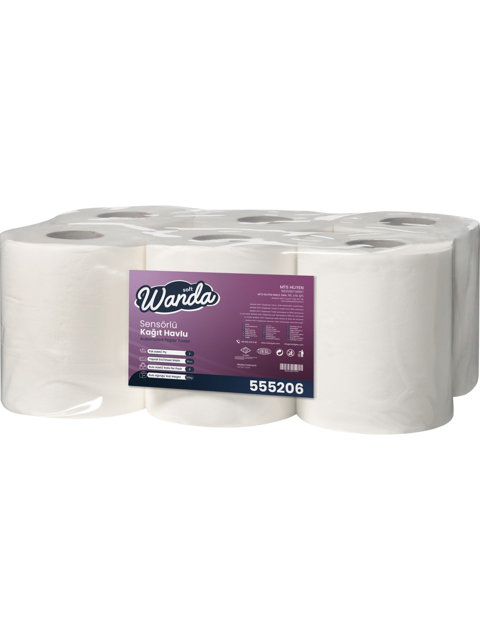 Wanda Soft Sensörlü Hareketli Kağıt Havlu 6'Lı 2.5 kg