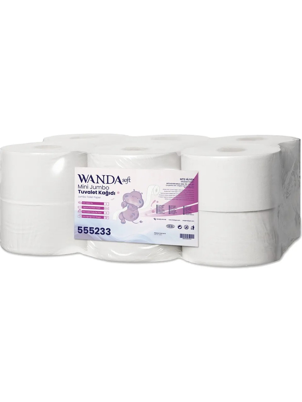 Wanda Soft Extra Mini Jumbo Tuvalet Kağıdı 12’Li 3 Kg