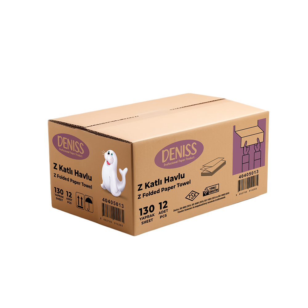 Deniss Z Katlı Kağıt Havlu 12 Adet 130 Yaprak