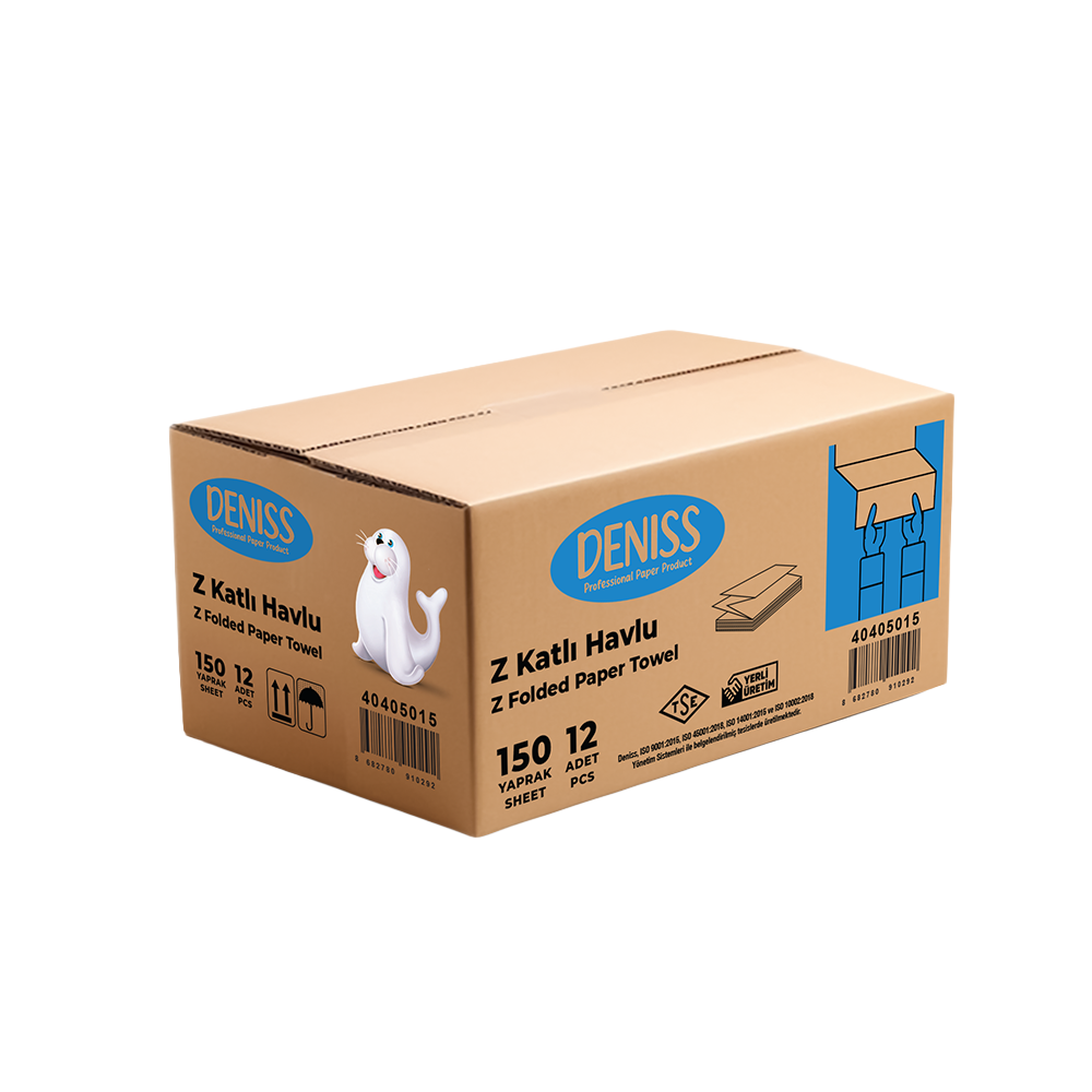 Deniss Z Katlı Kağıt Havlu 12 Adet 150 Yaprak