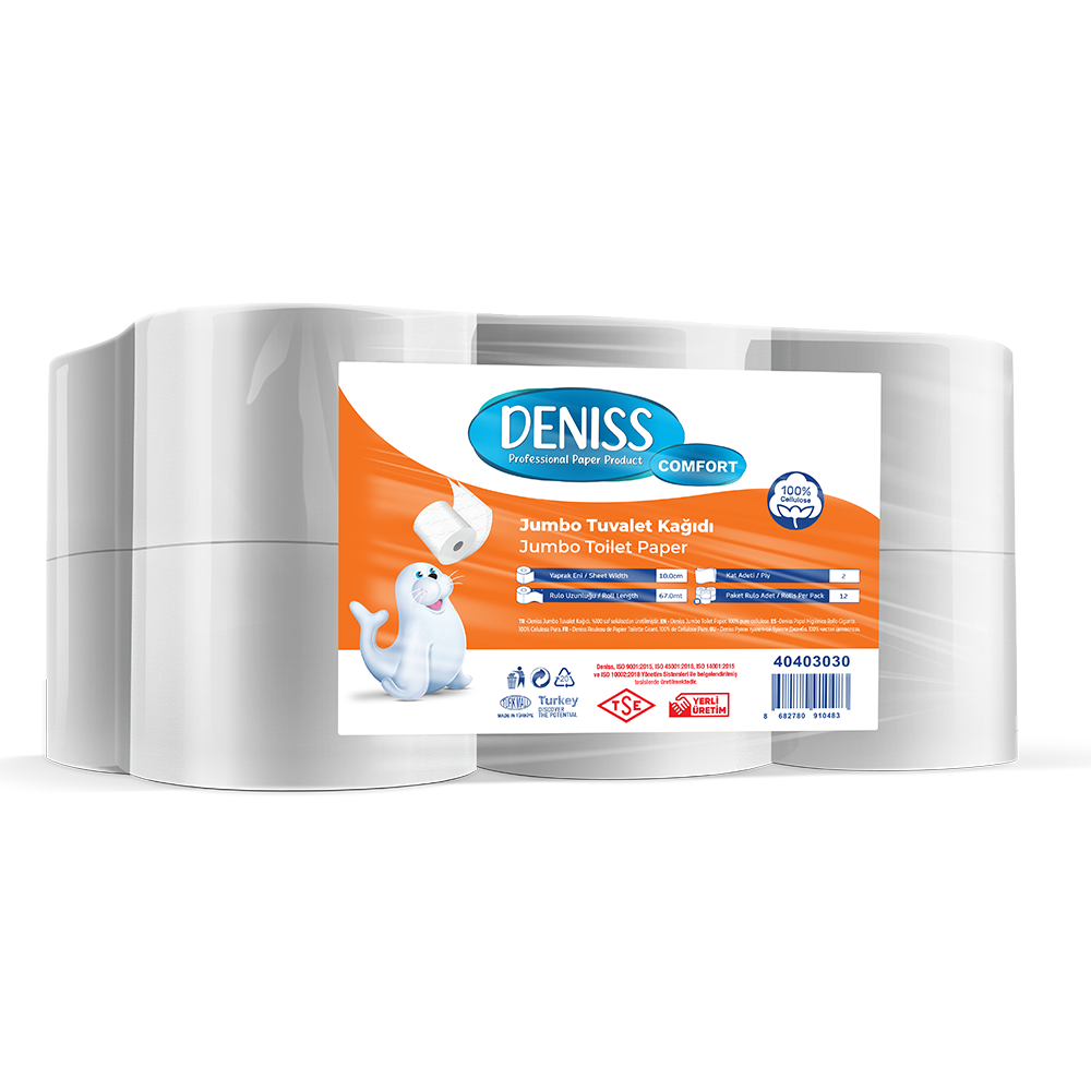 Deniss Comfort Jumbo Tuvalet Kağıdı 12 Rulo