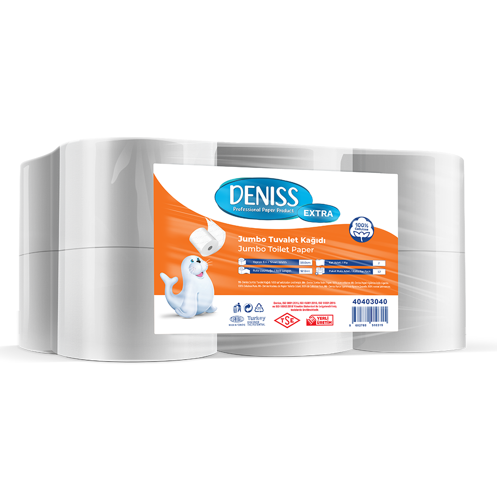 Deniss Extra Jumbo Tuvalet Kağıdı 12 Rulo