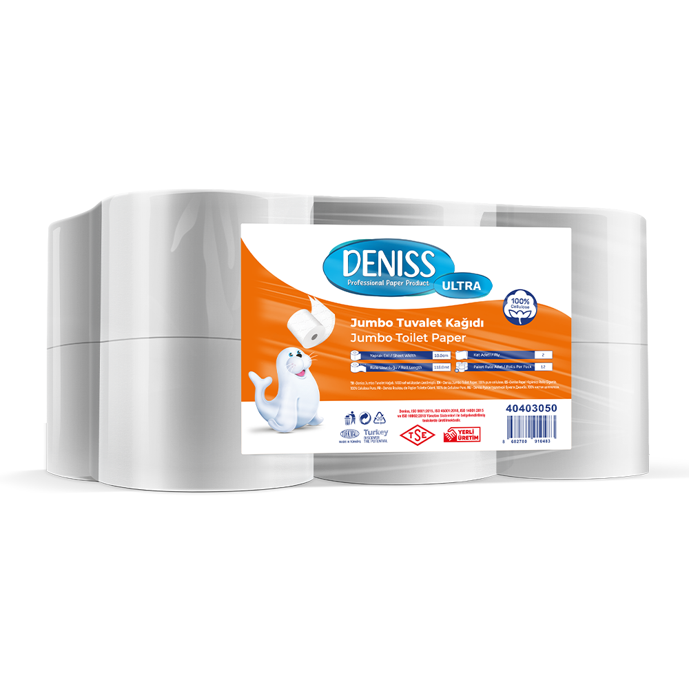Deniss Ultra Jumbo Tuvalet Kağıdı 12 Rulo
