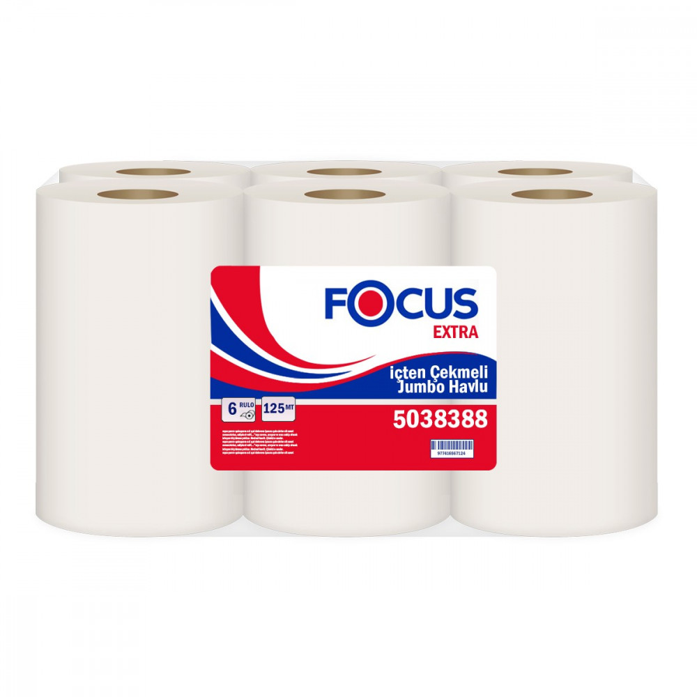 Focus Extra İçten Çekme Jumbo Kağıt Havlu 6'Lı Rulo 125 Metre
