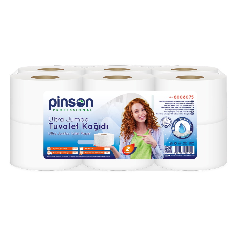 Pinson Ultra Jumbo Tuvalet Kağıdı 12'Li Rulo 120 Metre