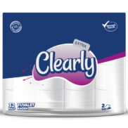 Clearly Extra Tuvalet Kağıdı 2 Katlı 32'Li Rulo Mavi